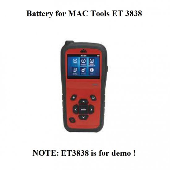Battery Replacement For MAC Tools ET3838 TPMS Scan ToolMACET3838MAC TOOLS